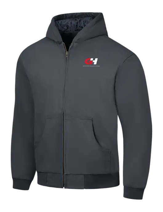 CornerStone Charcoal Duck Cloth Hooded Work Jacket w/G&H Logo