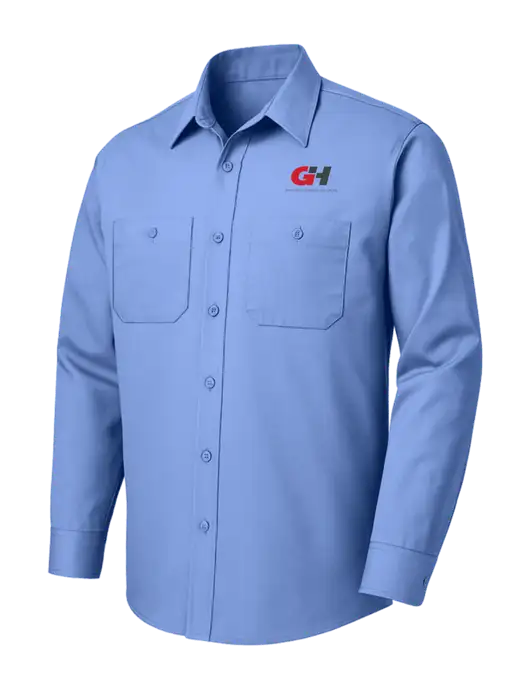 Red Kap Carolina Blue Long Sleeve Work Shirt w/G&H Logo