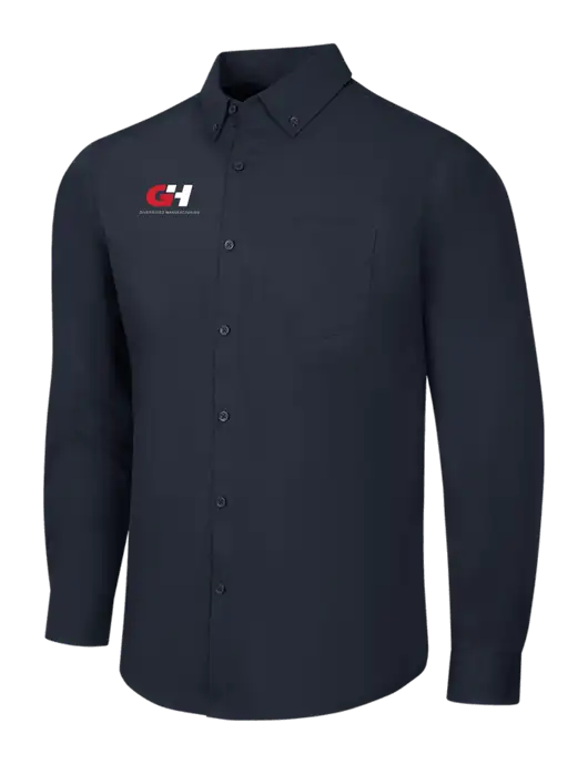 Navy Long Sleeve Carefree Poplin Shirt w/G&H Logo