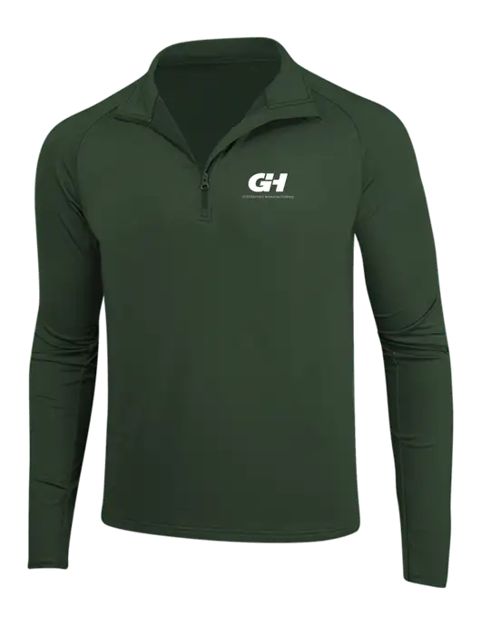Dark Green Sport Wick Stretch 1/4 Zip Pullover w/G&H Logo