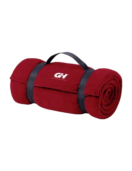 Casual Red Fleece Blanket With Strap w/G&H Logo