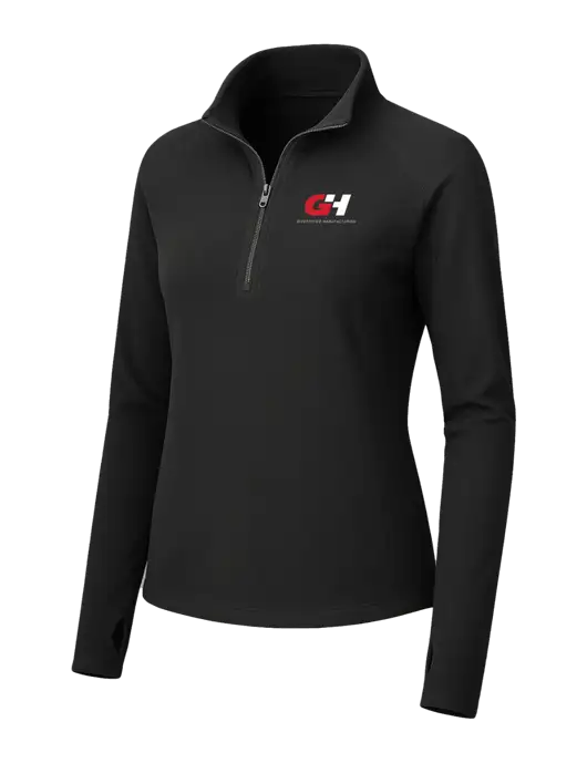 Womens Black Microfleece 1/2 Zip Pullover w/G&H Logo