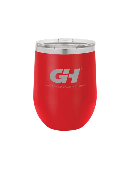Polar Camel 12 oz Powder Coated Red Vacuum Insulated Stemless Wine Tumbler w/G&H Logo
