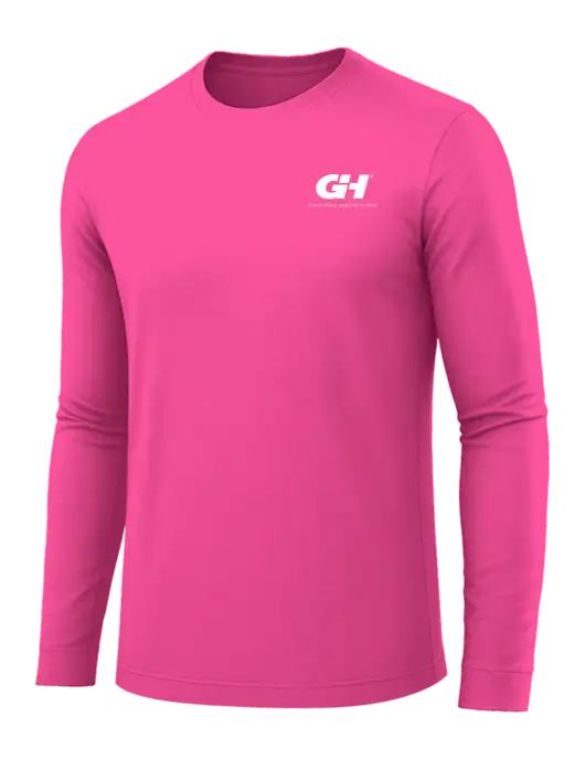 Long Sleeve Neon Pink PosiCharge Competitor Tee w/G&H Logo