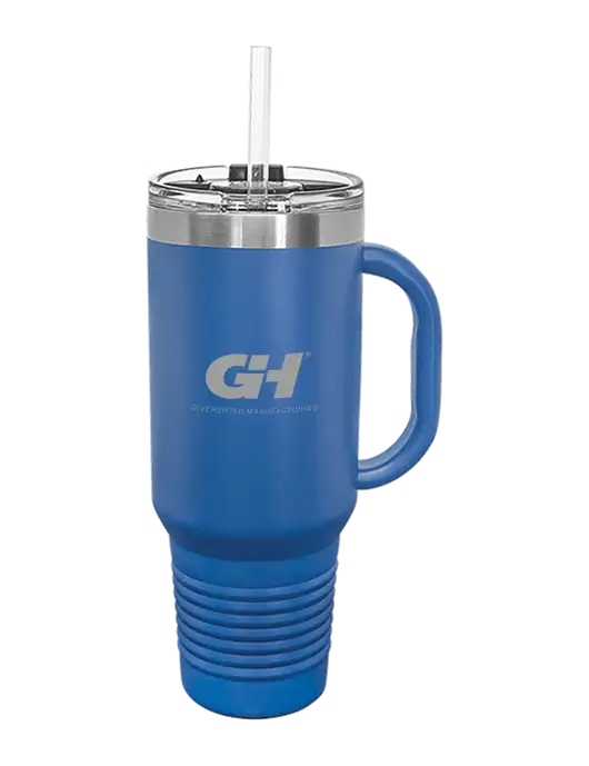 Polar Camel 40 oz. Powder Coated Vacuum Insulated Royal Travel Mug with Straw w/G&H Logo