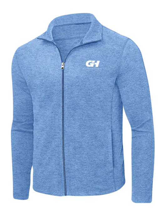 Light Royal Heather Microfleece Full-Zip Jacket w/G&H Logo