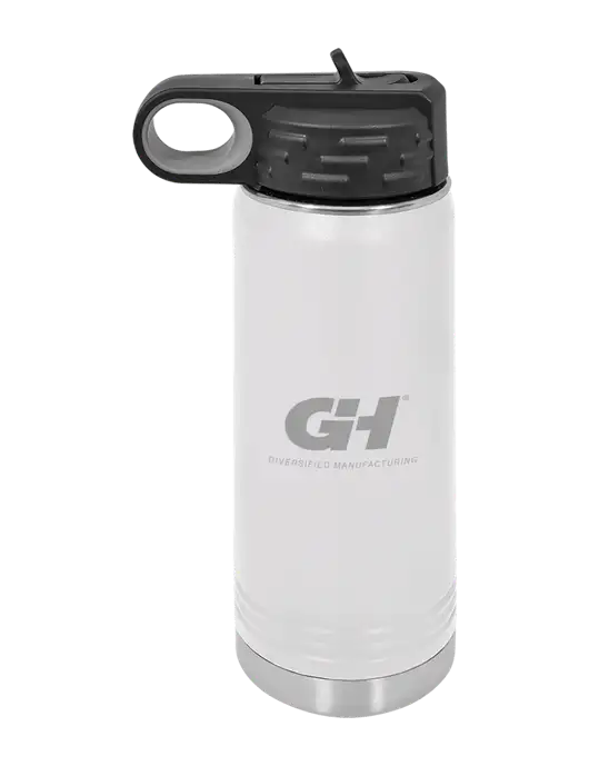 Polar Camel 20 oz Powder Coated White Vacuum Insulated Water Bottle w/G&H Logo