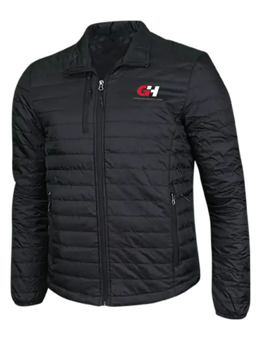 Deep Black Puffy Packable Jacket w/G&H Logo