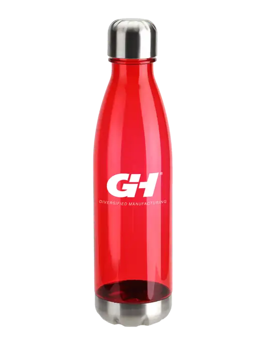 Bayside Tritan Red 25 oz Bottle with Stainless Base and Cap w/G&H Logo
