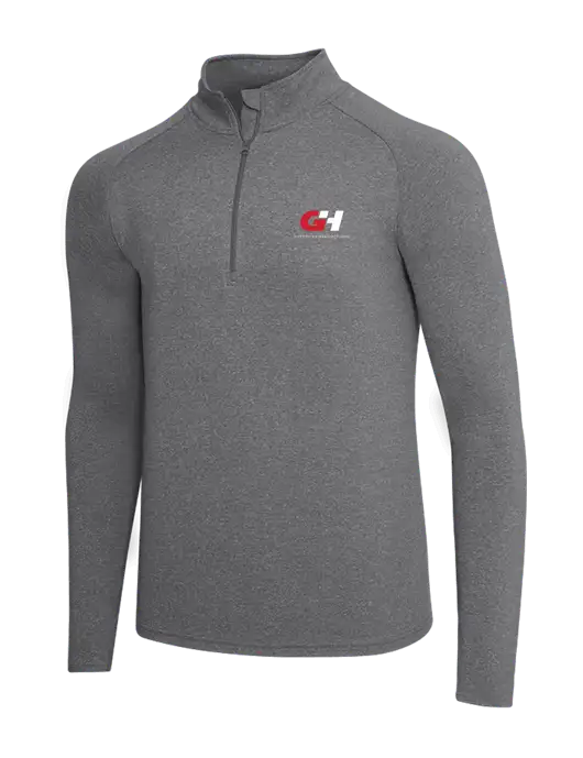Dark Grey Heather Sport Wick Stretch 1/4 Zip Pullover w/G&H Logo