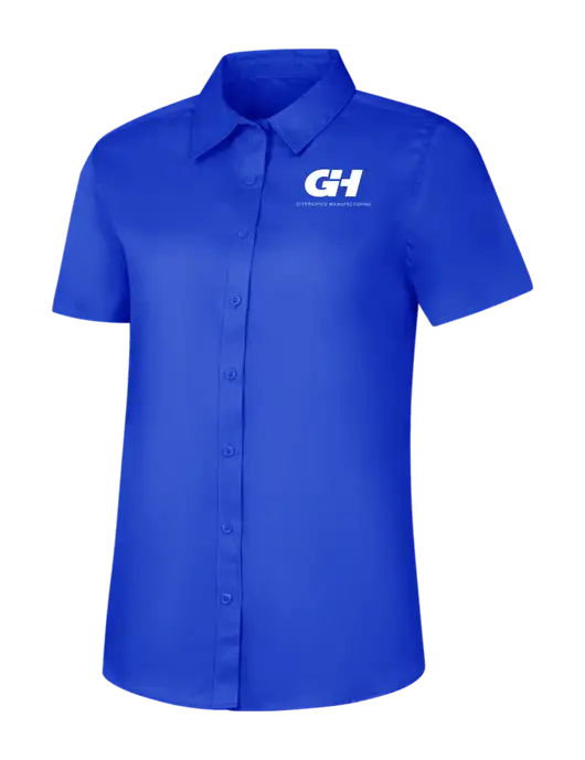 Womens Short Sleeve Dark Royal Superpro React Twill Shirt w/G&H Logo