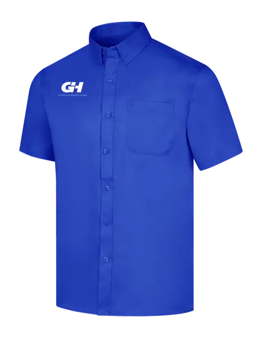 Short Sleeve Dark Royal Superpro React Twill Shirt w/G&H Logo