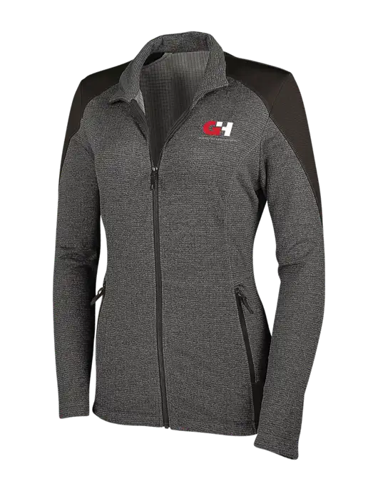 Medium Grey Heather Womens Grid Fleece Jacket w/G&H Logo