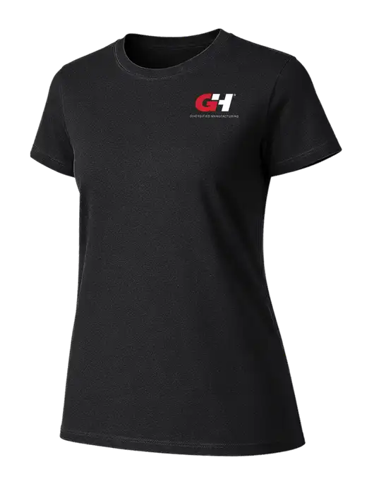 Womens Ring Spun Jet Black 4.5 oz T-Shirt w/G&H Logo