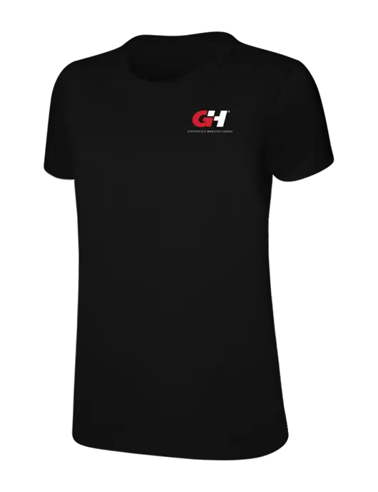 Womens Ring Spun Jet Black 4.5 oz T-Shirt w/G&H Logo