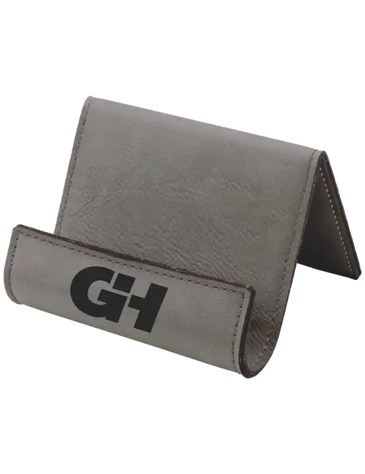 Grey Leatherette Card & Phone Holder w/G&H Logo
