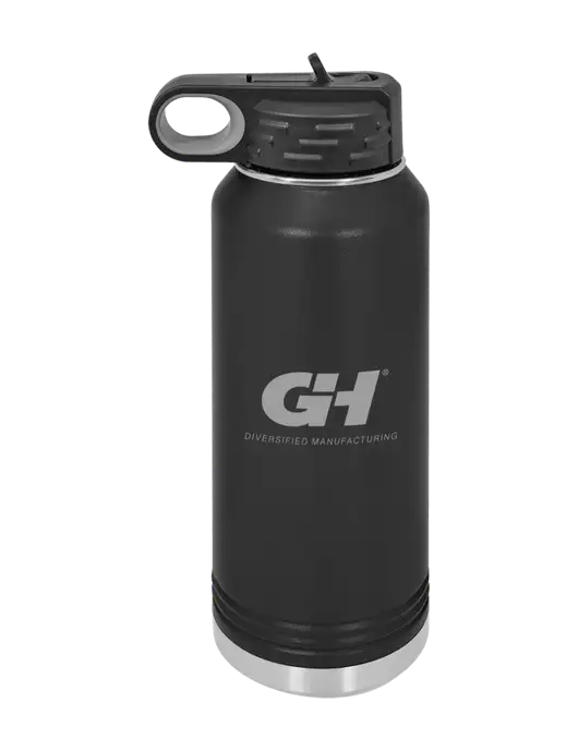 Polar Camel 32 oz Powder Coated Black Vacuum Insulated Water Bottle w/G&H Logo