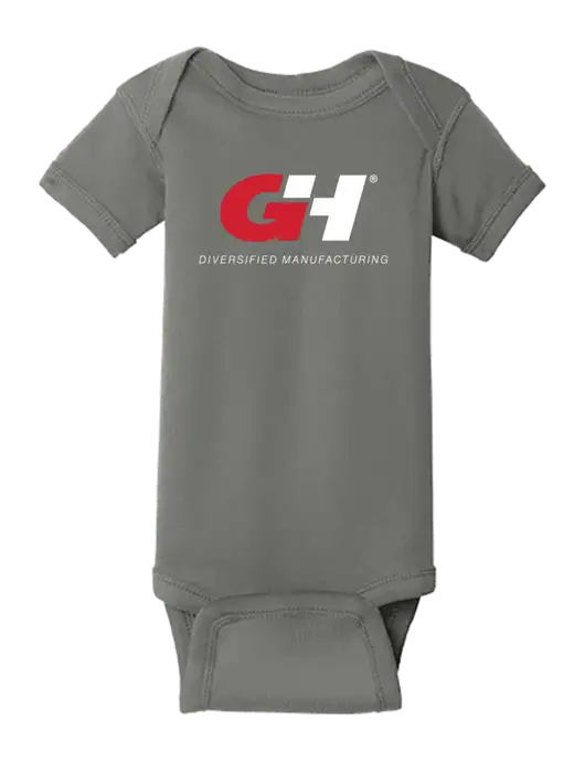 Rabbit Skins Charcoal Infant Short Sleeve Baby Rib Bodysuit w/G&H Logo