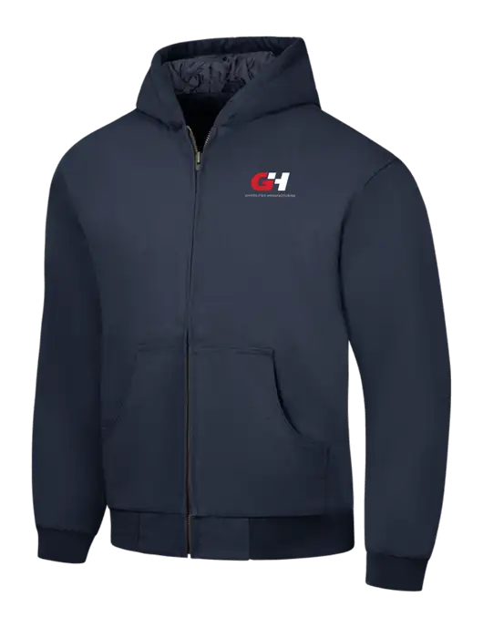 CornerStone Navy Duck Cloth Hooded Work Jacket w/G&H Logo