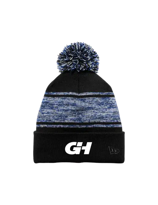New Era Black/Royal Knit Chilled Pom Beanie w/G&H Logo