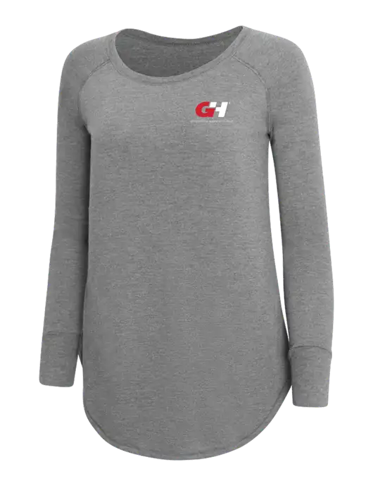 Womens Perfect Wide Collar Tunic Tri-Blend Grey Frost 4.5 oz T-Shirt w/G&H Logo