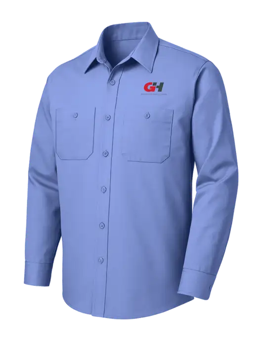 Red Kap Light Blue Long Sleeve Work Shirt w/G&H Logo