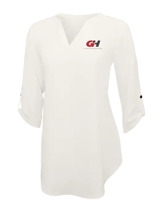 Ivory Womens 3/4 Sleeve Tunic Blouse w/G&H Logo