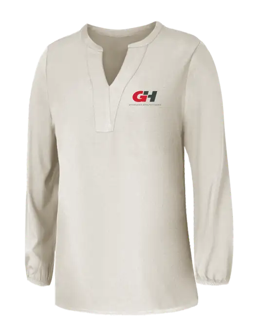 Mercer+Mettle Womens Ivory Stretch Crepe 3/4 Sleeve Blouse w/G&H Logo