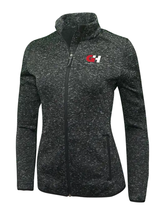 Black Heather Womens Sweater Fleece Jacket w/G&H Logo