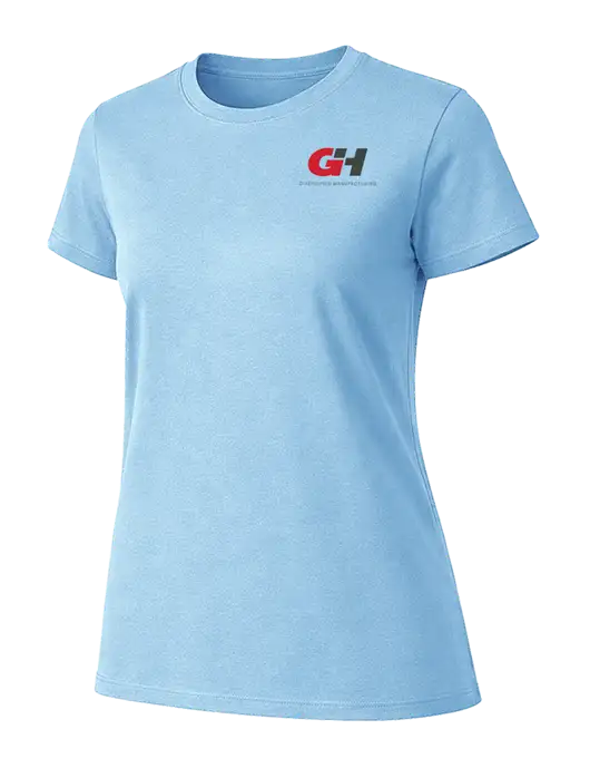Womens Ring Spun Light Blue 4.5 oz T-Shirt w/G&H Logo