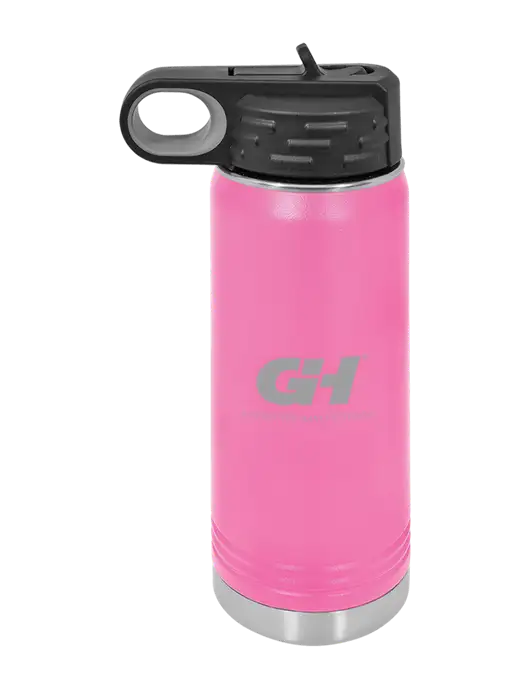Polar Camel 20 oz Powder Coated Pink Vacuum Insulated Water Bottle w/G&H Logo