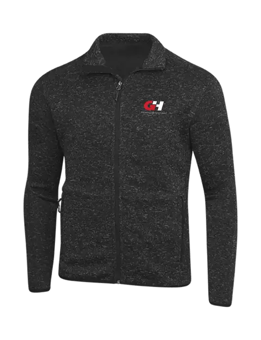 Black Heather Sweater Fleece Jacket w/G&H Logo