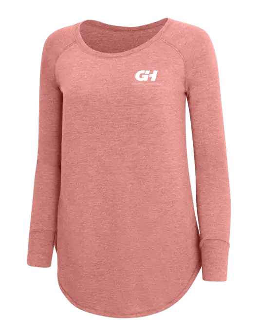Womens Perfect Wide Collar Tunic Tri-Blend Blush Frost 4.5 oz T-Shirt w/G&H Logo