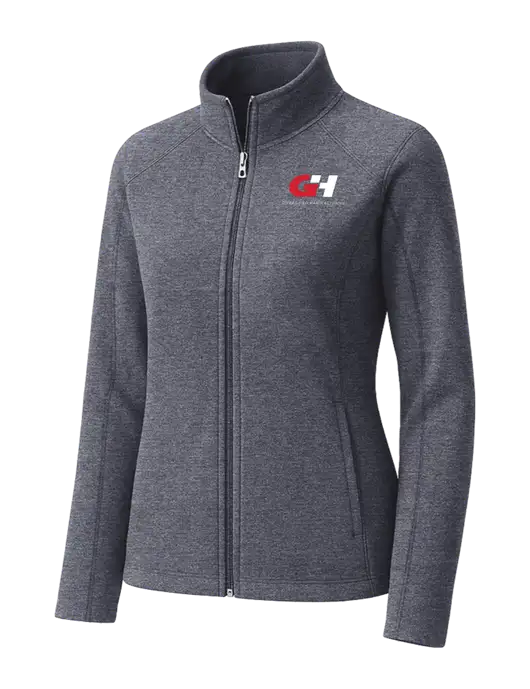 Light Navy Heather Womens Microfleece Full-Zip Jacket w/G&H Logo