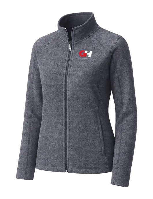 Light Navy Heather Womens Microfleece Full-Zip Jacket w/G&H Logo