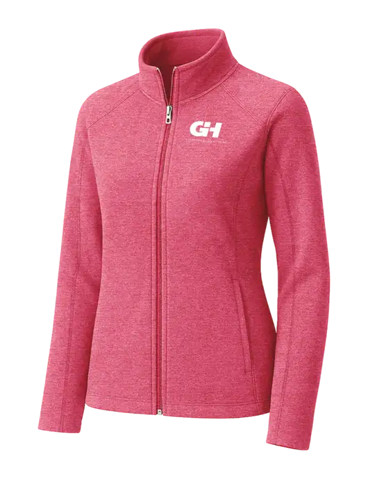 Fuchsia Heather Womens Heather Microfleece Full-Zip Jacket w/G&H Logo