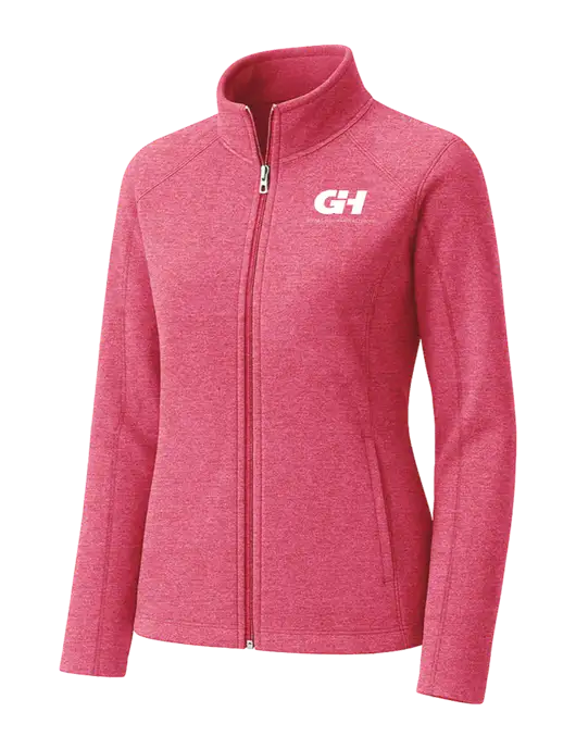 Fuchsia Heather Womens Heather Microfleece Full-Zip Jacket w/G&H Logo