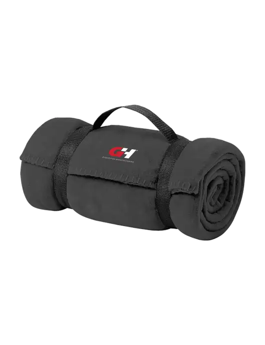 Casual Midnight Heather Fleece Blanket With Strap w/G&H Logo