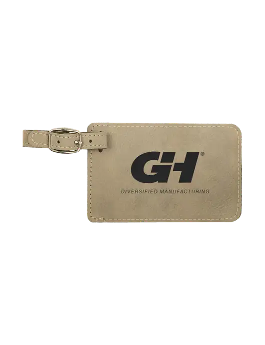 Tan Leatherette Luggage Tag w/G&H Logo