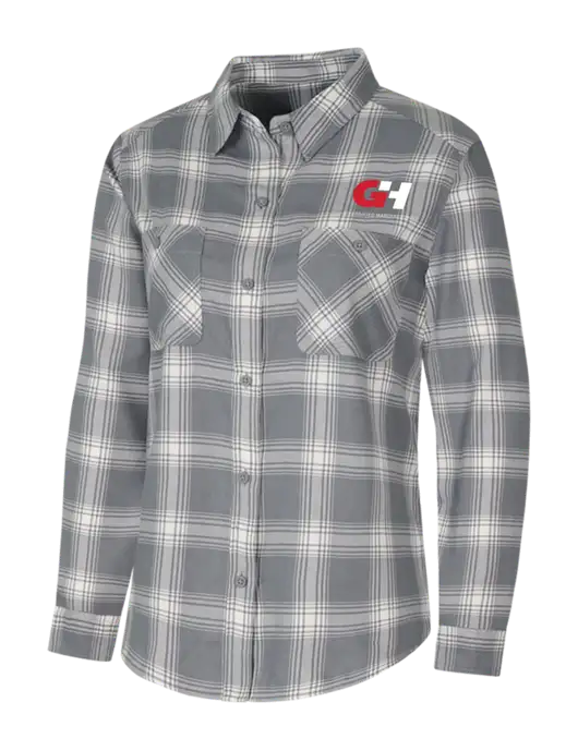 Womens Medium Grey/Cream Plaid Flannel Shirt w/G&H Logo