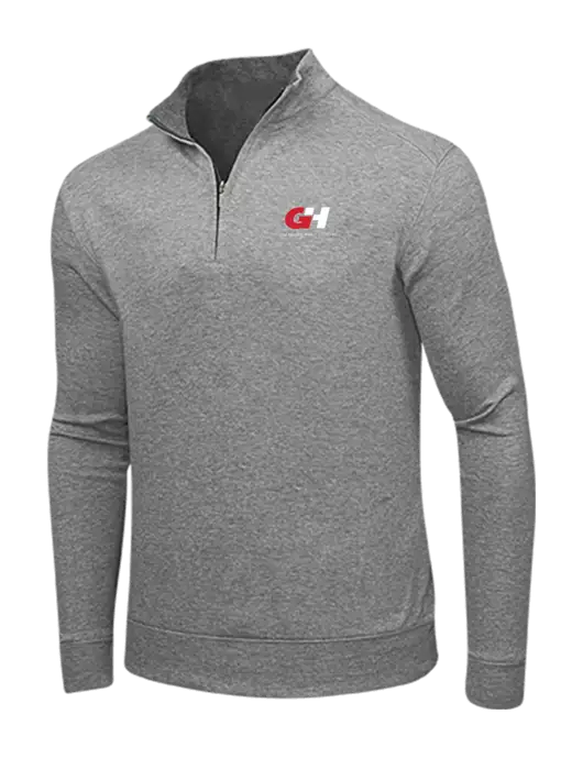 Medium Heather Grey/Charcoal Heather Interlock 1/4 Zip w/G&H Logo