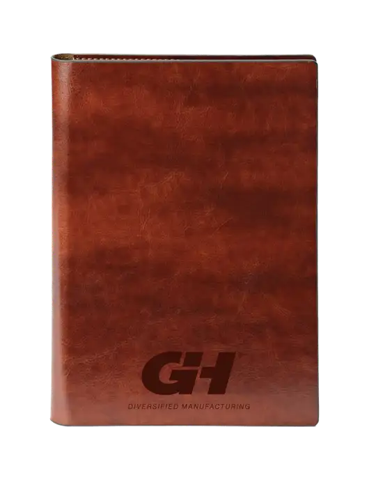 Fabrizio Brown 7 x 9.625 Padfolio & Notepad w/G&H Logo
