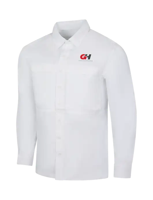 White Long Sleeve UV Daybreak Shirt w/G&H Logo
