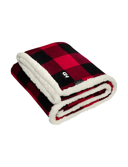 Red/Black Flannel  Sherpa Blanket w/G&H Logo