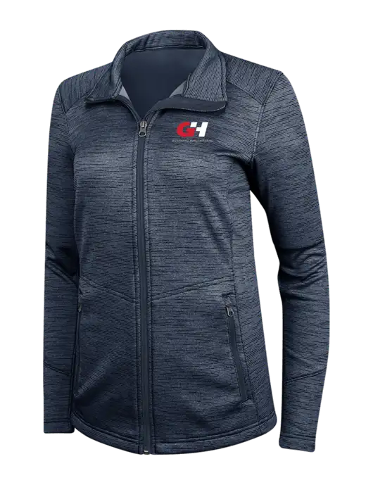 Navy Womens Digi Stripe Fleece Jacket w/G&H Logo