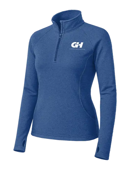 Royal Heather Womens Sport Wick Stretch 1/4 Zip Pullover w/G&H Logo