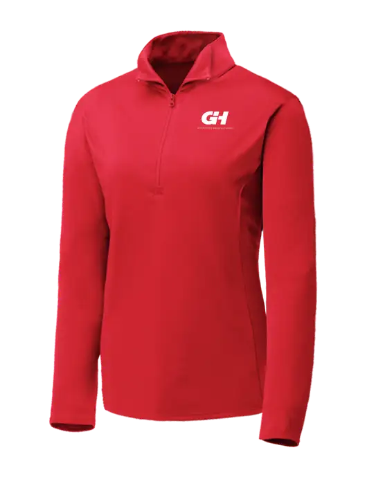 Red Womens Posicharge Competitor ¼ Zip Pullover w/G&H Logo