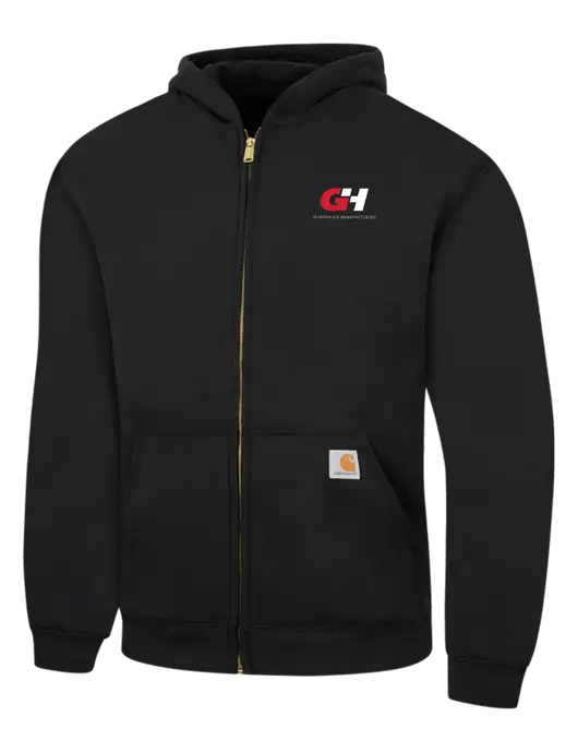 Carhartt Black Midweight Hooded Zip-Front Sweatshirt w/G&H Logo