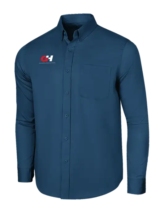 Long Sleeve Light Navy Superpro React Twill Shirt w/G&H Logo