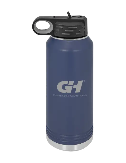 Polar Camel 32 oz Powder Coated Navy Vacuum Insulated Water Bottle w/G&H Logo
